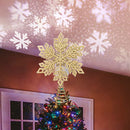 Vigdur Christmas Tree Topper Snowflake Magic Rotating Snowflake Projector - Brand New