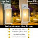 BESLOWE LARGE SIZE OUTDOOR WALL LIGHT FIXTURES Sconces Wall Mounted 2-Pack White - Brand New