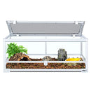 OIIBO Full Glass Long Tank Reptile Terrarium 20 Gallon, Front Opening - White - Like New