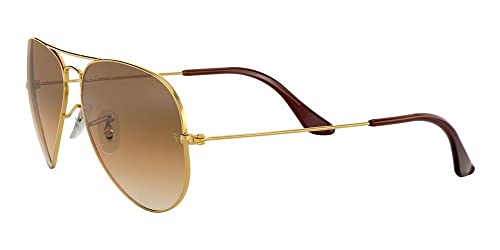 RAY BAN RAY-BAN RB3025 CLASSIC AVIATOR SUNGLASSES - GOLD/CLEAR GRADIENT BROWN - Like New