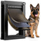 PETCOMING DOG DOOR ALL ALUMINUM 3 FLAPS HEAVY DUTY PETDOGS CATS CATS - BLACK - Like New