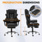HOMREST 6-POINT MASSAGE OFFICE CHAIR HEAT ADJUSTABLE EXECUTIVE CHAIRS - BLACK - Like New