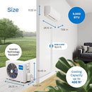 hOmeLabs Split Type Inverter Air Conditioner with Heat Function 9,000 BTU 115V - Like New