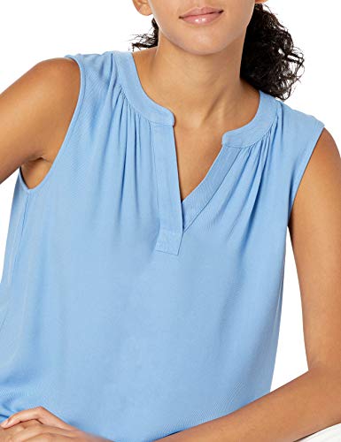 AMAZON ESSENTIALS WOMEN'S SLEEVELESS WOVEN SHIRT - MEDIUM - FRENCH BLUE - Brand New