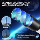 GATERDA TELESCOPE 90MM APERTURE REFRACTOR TELESCOPE FOR BEGINNERS - BLACK/WHITE - Brand New