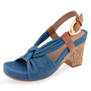 Aerosoles Women's Miki Heeled Sandal Medium Blue Denim Size 9 - Like New