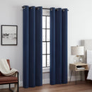 ECLIPSE ANDOVER SOLID TRIPLEWEAVE THERMAL GROMMET CURTAINS, 42"X84", NAVY BLUE - Like New