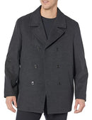 132962 Ben Sherman Men's Boris Classic Double Breasted Peacoat Charcoal L - Brand New