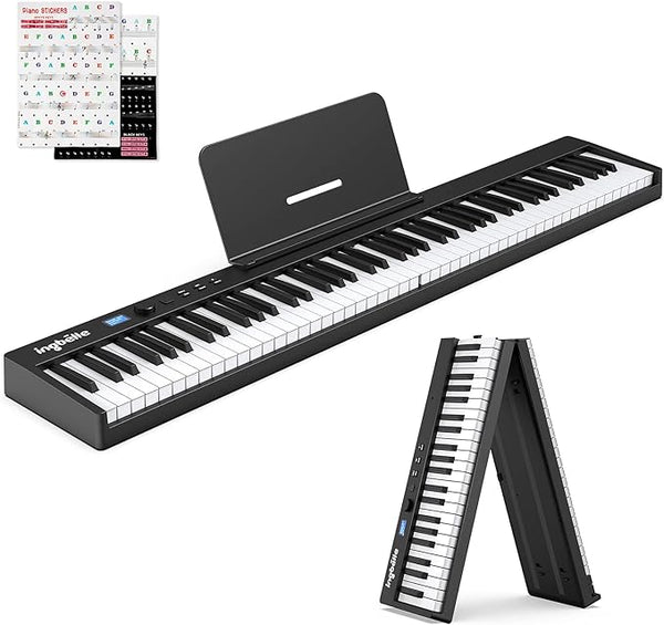 Ingbelle 88-Key Digital Piano Keyboard Bluetooth Foldable Electric Piano - BLACK Like New
