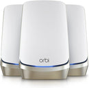 NETGEAR RBKE963-100NAR Orbi 960 AXE11000 Quad-Band Mesh 6E System 3-Pack - White Like New