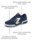 246106 Skechers Men's Viper Court Classic Pickleball Sneaker, Navy/Yellow,Size 9 - Brand New