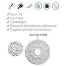 Ekena Millwork CM20LN2 Ceiling Medallion Fits Canopies up to 6-1/4" - White - Brand New