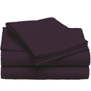LUXURY HOME SHEET SET QUEEN MICROFIBER 1800-THREAD 4PC - SOLID PURPLE/ EGGPLANT - Brand New