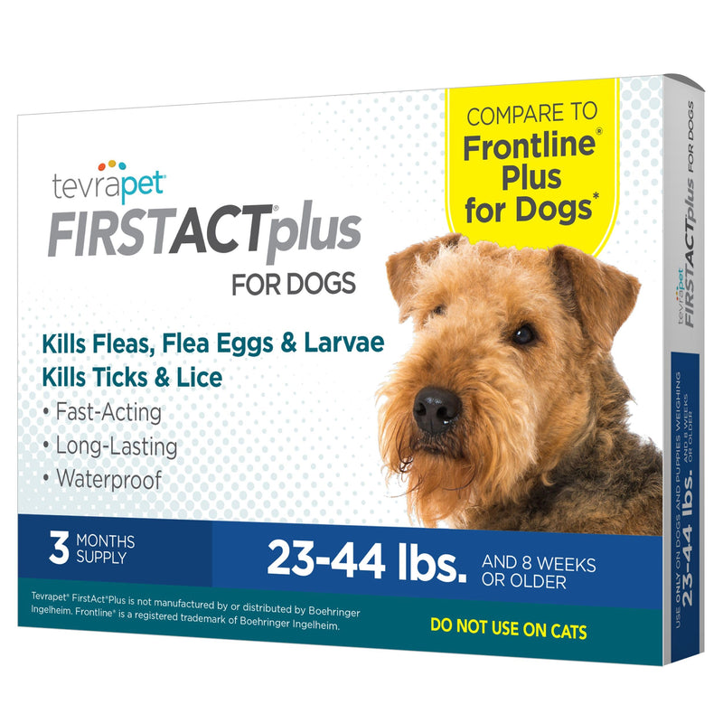 TEVRA PET FIRSTACT PLUS FLEA AND TICK TREATMENT FOR DOGS 3 DOSES 083-11-6551 New