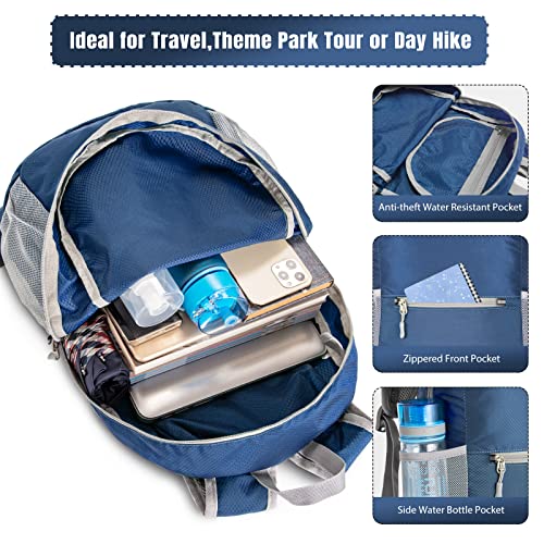 ZOMAKE ULTRA LIGHTWEIGHT HIKING BACKPACK 20L PACKABLE SMALL BACKPACK - NAVY BLUE - Like New