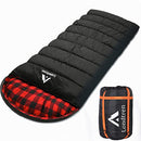 Londtren Large 0 Degree Sleeping Bags Cold Weather Camping Winter - Red Flannel - Like New