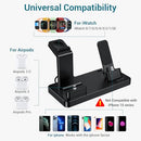 GENERIC 3 IN 1 CHARGING STATION FOR APPLE DEVICES MJ-A8BL-HL - BLACK - Like New