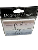GREENBRIER REFRIGERATOR CERAMIC MAGNET FAITH/HOPE/LOVE - MULTI - Like New