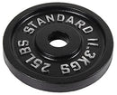 FITVIDS 2-INCH OLYMPIC CAST IRON WEIGHT PLATE CENTER 2-INCH 25LB SINGLE - BLACK - Like New