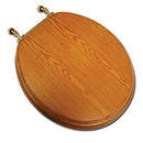 B00489Q7BA Decorative Wood Seat Light Oak Finish Brass Hinge Round Closed - Brand New