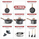Bakken-Swiss 14-Piece Kitchen Cookware Set Granite Non-Stick Eco-Friendly - Like New