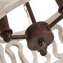 Distressed Wood Chandelier Wood Durm Pendant Lighting B08C34132D - NEW - Brand New