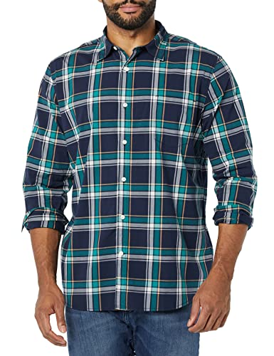 Amazon Essentials Men's Long Sleeve Slim Fit Stretch Poplin Shirt - Brand New