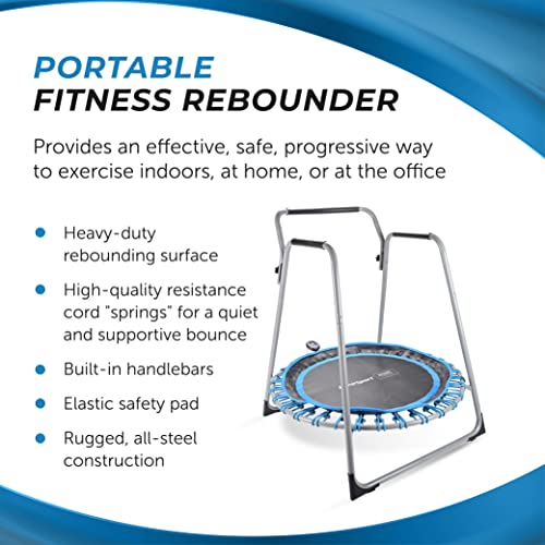 Stamina JumpSport 125 Fitness Trampoline with Handlebars - Blue/Black - Like New