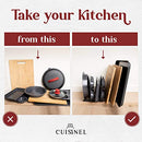CUISINEL LID AND DISH ORGANIZER RACK, SATIN NICKEL - Like New