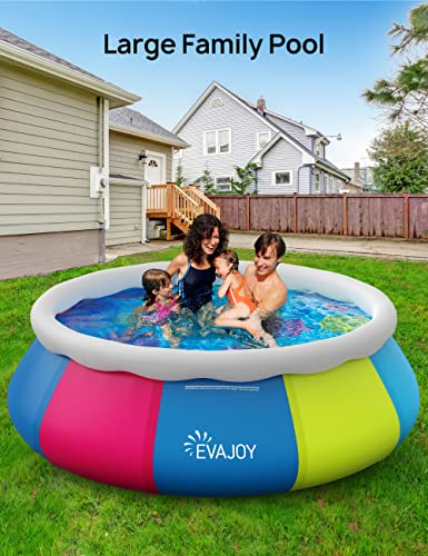 EVAJOY 10FT X 30IN ABOVE GROUND SWIMMING POOL EASY SET Inflatable RING MULTI - Like New
