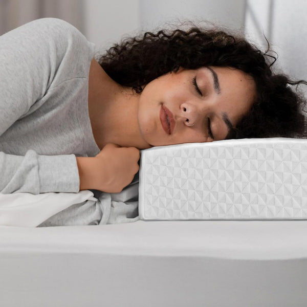 COLDHUNTER CUBE PILLOW PRO FOR SIDE SLEEPERS MEMORY FOAM PILLOW-24"X12"X6"-GRAY - Like New