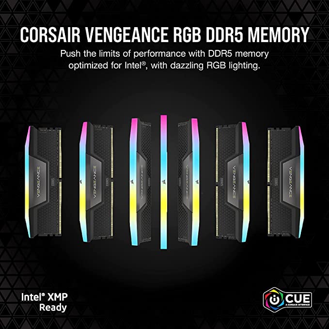CORSAIR Vengeance RGB 32GB (2x16GB) 288-Pin PC RAM DDR5 5600 CMH32GX5M2B5600C36K New