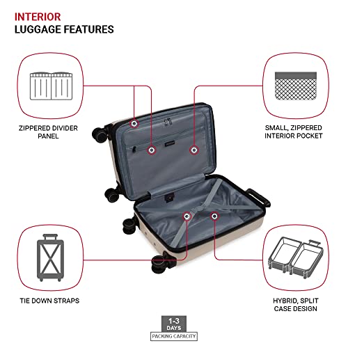 SwissGear 8020 Eclipse Hardside Expandable Luggage with Spinner Wheels - Cream - Brand New