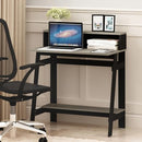 FURINNO SIMPLISTIC A FRAME COMPUTER DESK - BLACK/FRENCH OAK GRAY -DAMAGED - Like New