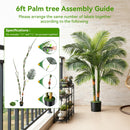 NOVAROOT ARTIFICIAL 6FT PALM TREE WITH CEMENT POT -GREEN/BLACK - Like New