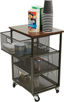 Mind Reader Network Collection Rolling Storage Cart 3TMESHC-BLK - BLACK - Like New