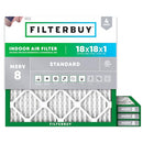Filterbuy 18x18x1 Air Filter MERV 8 Dust & Allergy Defense (4-Pack) - Brand New