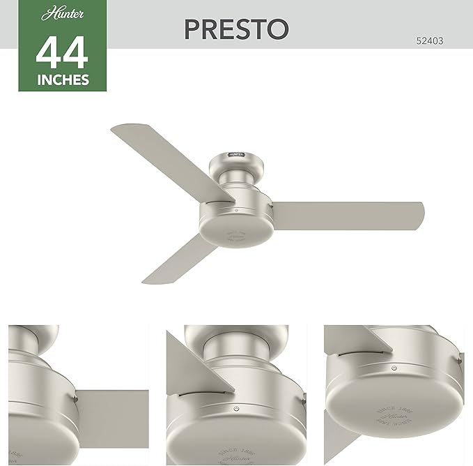 Hunter Fan Company 52403 Presto Ceiling Fan CC52403 - Matte Nickel - Like New