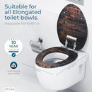 SANILO Wooden Toilet Seat with Soft Close ELONGATED - Decorative, Quiet - Brand New