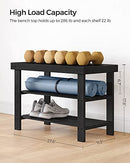 SONGMICS Shoe Rack Bench 3-Tier Bamboo Shoe Storage Organizer ULBS04H - Black - Brand New