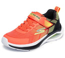 404110L SKECH-AIR BOYS MICROSPEC MAX VELOCITY, ORANGE/BLACK/YELLOW, SIZE 2.5 - Brand New