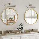 VETROVUE ROUND WAVY MIRROR 20" METAL FRAME CIRCLE MIRROR 20L X 20W - GOLD - Like New