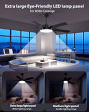 VACZON 52" Color Changing Ceiling Fan, 5 Blade, Remote - Black - Like New