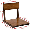 AbocoFur Bamboo Portable Floor Chair Japanese Style Legless Tatami - Walnut - Like New