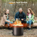 BESTIER OUTDOOR STAINLESS WOOD BURNING FIRE PIT ROUND SMOKELESS FIRE PIT - BLACK - Like New