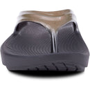 OOFOS WOMEN'S OOLALA LUXE RECOVERY SANDALS BLAK/BROWN WOMEN 9 - BLACK/BROWN - Like New