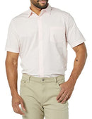AEM20109SS22 MEN'S SLIM-FIT SHORT-SLEEVE POPLIN SHIRT MEN XL PINK - Brand New
