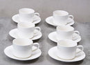 Bone China Wide Rim Commercial Grade Dinnerware Cup & Saucer, Case of 6 - Like New