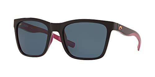 Costa Del Mar Women's Panga Square Sunglasses Shiny Black Crystal Gray - Like New