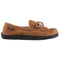 ISOTONER MEN'S MICROSUEDE MOCCASIN SLIPPER WITH WHIPSTITCH - MEN 9.5-10.5 BROWN - Like New